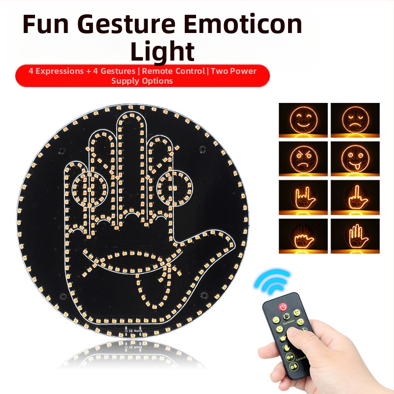 Car gesture light – LED дисплей с усмихнато лице, за задното стъкло – многофункционална предупредителна лампа, ABS; 5V | 1W | 0.1A