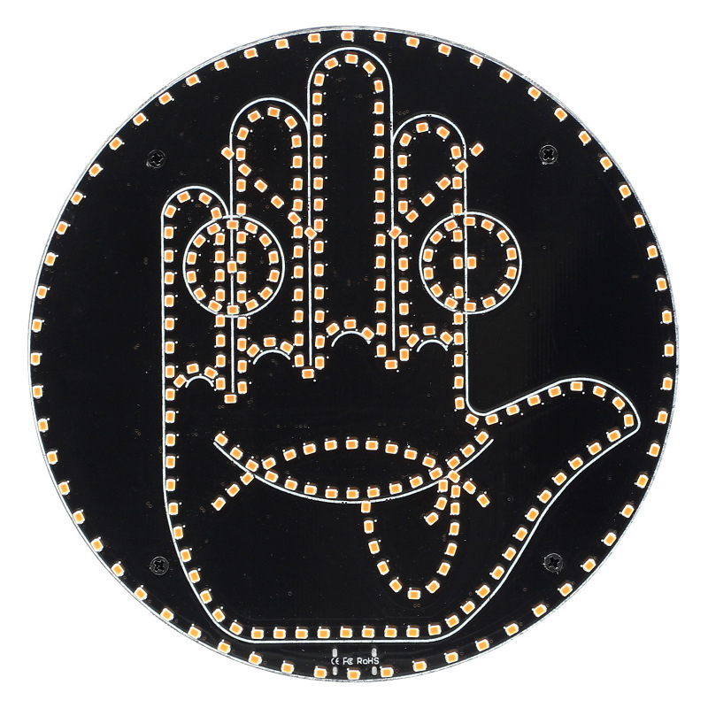 Car gesture light – mosolygó LED kijelző, hátsó ablakhoz, többfunkciós riasztó fény, ABS; 5V | 1W | 0.1A