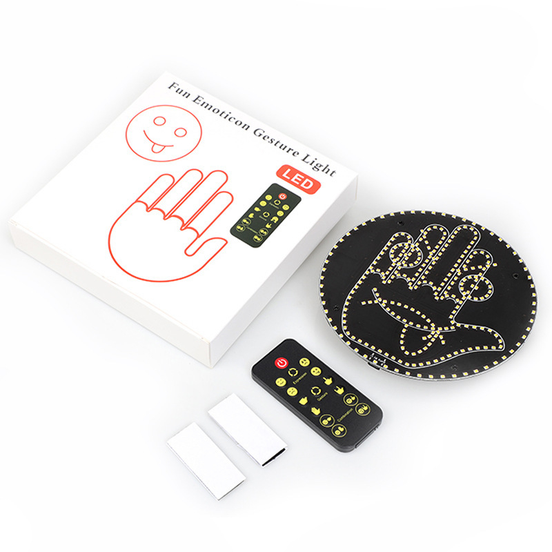 Car gesture light – mosolygó LED kijelző, hátsó ablakhoz, többfunkciós riasztó fény, ABS; 5V | 1W | 0.1A