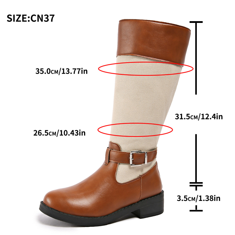 Dámske jazdecké čižmy, európsko-americký štýl, s vysokým shaftom, guľatou špičkou, štvorcovou pätou, PU vrchnok, výstelka z umelej kožušiny, zadný zips