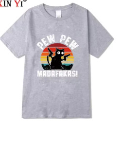 Vyriski marškinėliai su 3D karikatūros spauda, kvėpuojantis poliesteris 91–95%, trumpomis rankovėmis, apvalus kaklas, lengvas