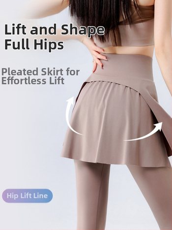 Ženske culotte hlače za vanjsku nosnju, visok struk – mješavina najlona i spandeksa, duljina 9/10, uski kroj, visoka elastičnost (lažni dvodijelni dizajn)