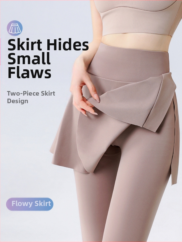 Dámske culotte nohavice na vonkajšie nosenie, vysoký pás – zmes Nylon-Spandex, dĺžka 9/10, tesný strih, vysoká elasticita (falošný dvojdielny dizajn)