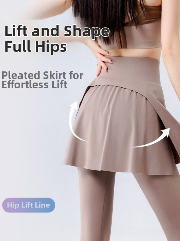 Dámske culotte nohavice na vonkajšie nosenie, vysoký pás – zmes Nylon-Spandex, dĺžka 9/10, tesný strih, vysoká elasticita (falošný dvojdielny dizajn)