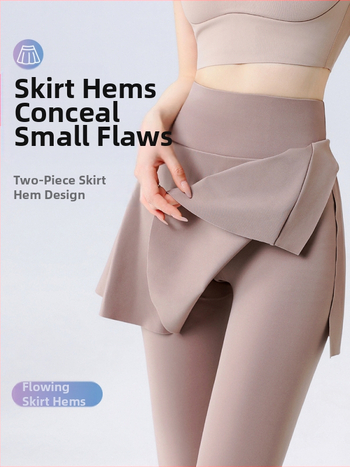 Sieviešu kulotes ar augstu jostu, neilona un elastāna audums, garums 9/10, šaurs siluets, sporta bikses ar divdaļīgu izskatu