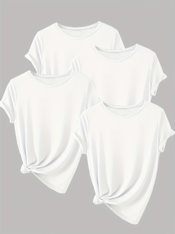 Poliestera T-krekls sievietēm, brīvs piegriezums, īsas piedurknes, apaļš kakla izgriezums, drukāts motīvs