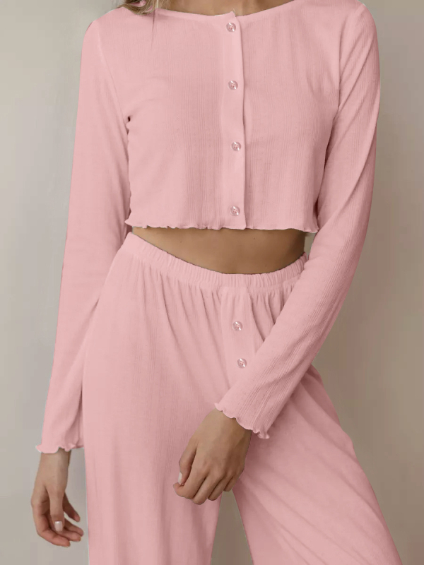 Kokvilnas trikotāžas komplekts ar garām piedurknēm un biksēm, vidēja biezuma 201–250 g/m², apaļš kakla izgriezums, rudens-ziema