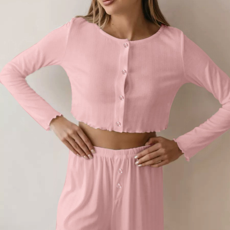 Kokvilnas trikotāžas komplekts ar garām piedurknēm un biksēm, vidēja biezuma 201–250 g/m², apaļš kakla izgriezums, rudens-ziema