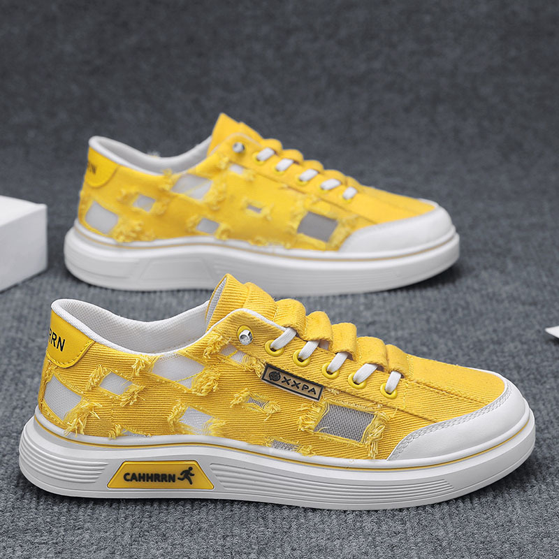 Muške tenisice od platna, niski gornji dio, okrugli nos, vezanje, gumena potplata