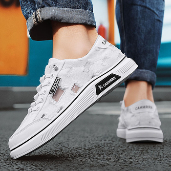 Muške tenisice od platna, casual stil, s vezivanjem, niski kroj, okrugli vrh prsta