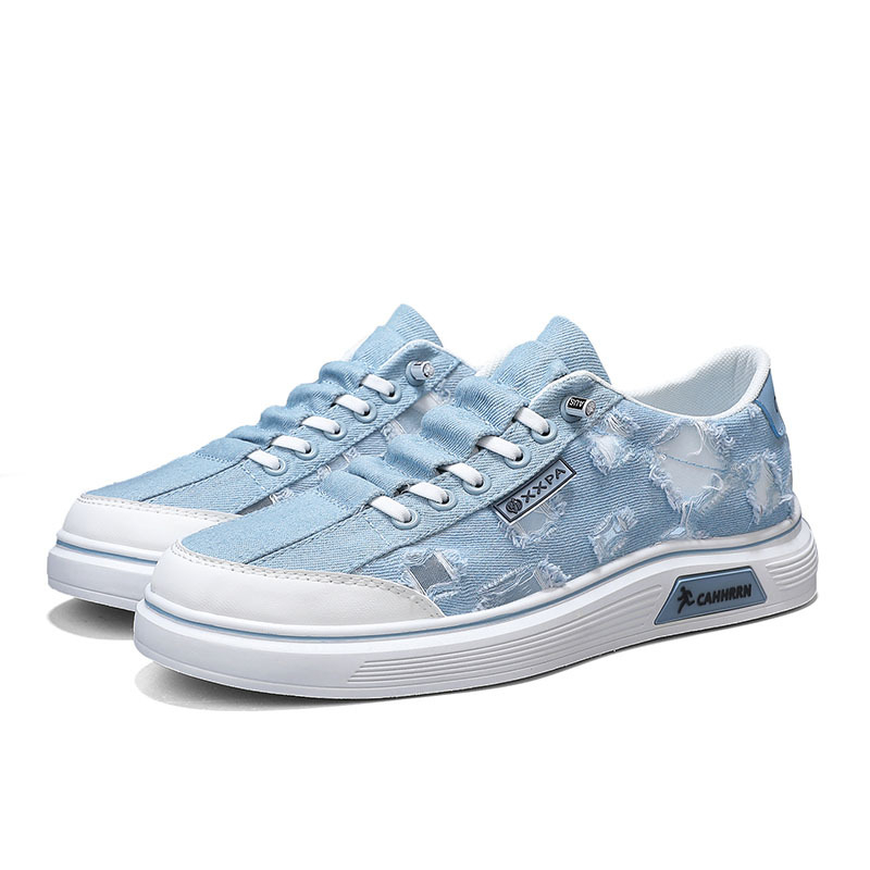 Muške tenisice od platna, casual stil, s vezivanjem, niski kroj, okrugli vrh prsta