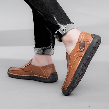 Ανδρικά slip-on loafers από PU δέρμα, σόλα καουτσούκ, ελαφριά, αντιολισθητικά, επαγγελματικά παπούτσια οδήγησης