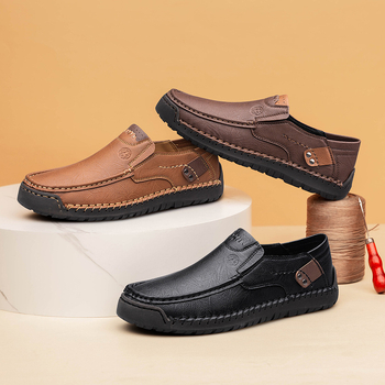 Ανδρικά slip-on loafers από PU δέρμα, σόλα καουτσούκ, ελαφριά, αντιολισθητικά, επαγγελματικά παπούτσια οδήγησης