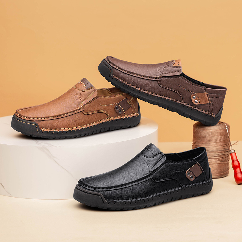 Ανδρικά slip-on loafers από PU δέρμα, σόλα καουτσούκ, ελαφριά, αντιολισθητικά, επαγγελματικά παπούτσια οδήγησης
