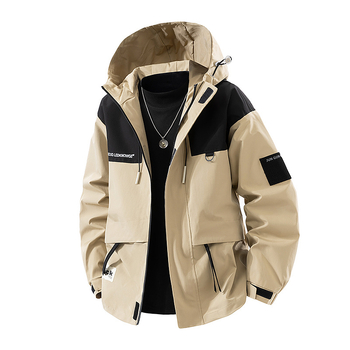 Vīriešu kapuces jaka no corduroja auduma, brīvā griezuma, ārējais audums 100% poliesters, oderējums poliesters, rudens garderobe