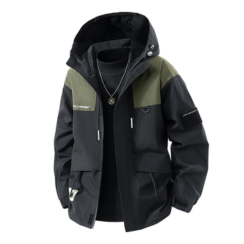 Vīriešu kapuces jaka no corduroja auduma, brīvā griezuma, ārējais audums 100% poliesters, oderējums poliesters, rudens garderobe