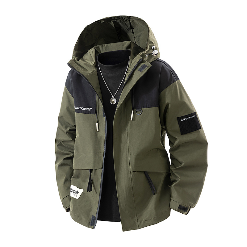 Vīriešu kapuces jaka no corduroja auduma, brīvā griezuma, ārējais audums 100% poliesters, oderējums poliesters, rudens garderobe