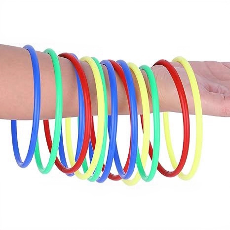 Set de aruncare cu inele pentru copii — activitate în aer liber pentru familie (părinți și copii), construcție din plastic, stimulează coordonarea mână-ochi și dezvoltarea senzorială și cognitivă