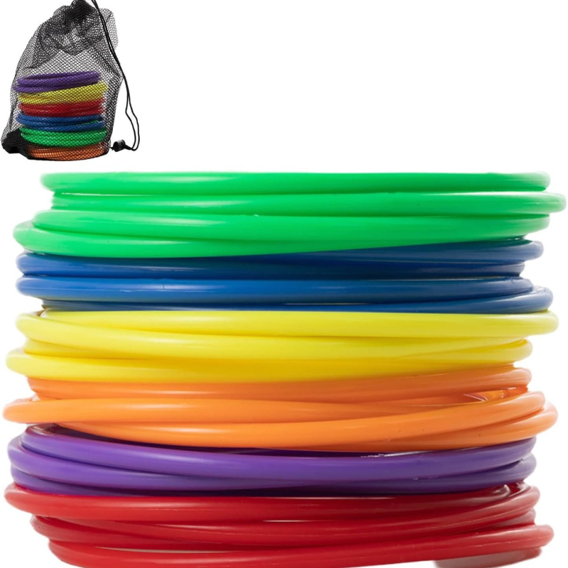 Set de aruncare cu inele pentru copii — activitate în aer liber pentru familie (părinți și copii), construcție din plastic, stimulează coordonarea mână-ochi și dezvoltarea senzorială și cognitivă