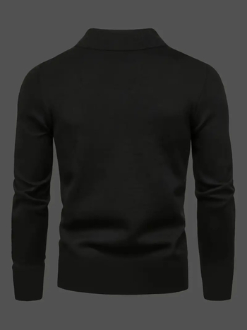 Vyrų slim-fit marškinėliai su aukštu kaklu, ilgomis rankovėmis, vienspalvis, 96% poliesteris