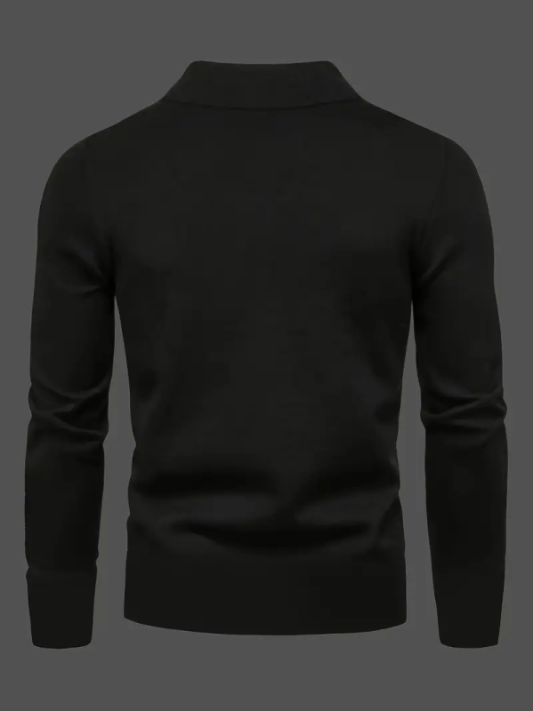 Vyrų slim-fit marškinėliai su aukštu kaklu, ilgomis rankovėmis, vienspalvis, 96% poliesteris