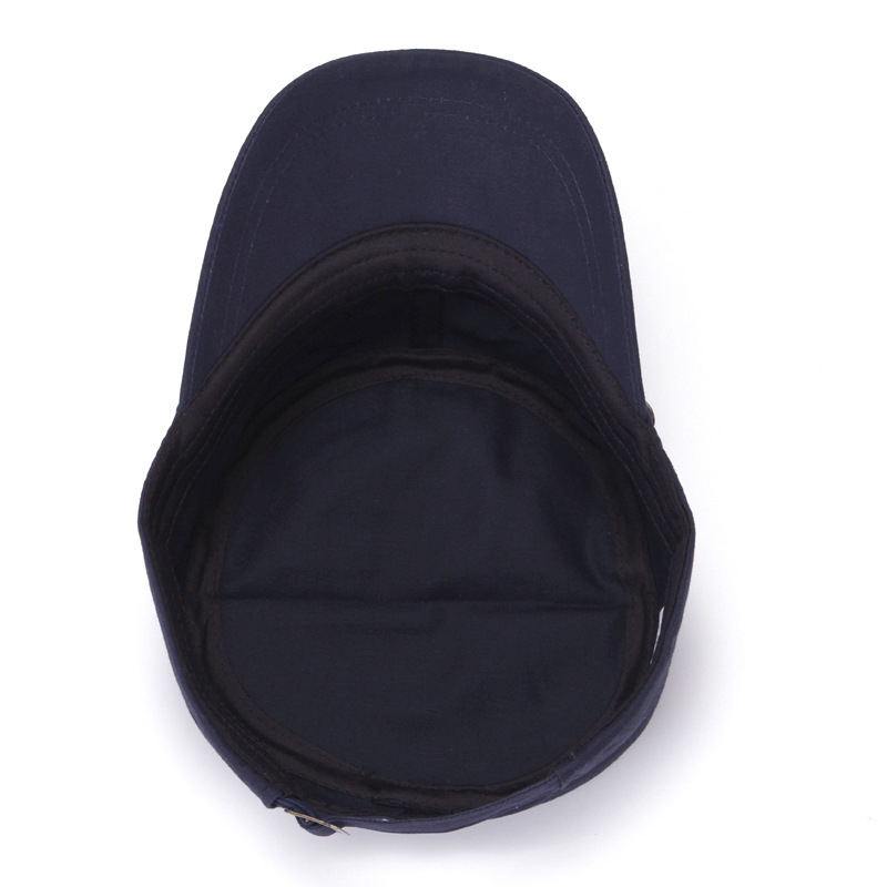 Unisex kokvilnas cepure ar plakanu topu, retro stilā, regulējama, īsa mala