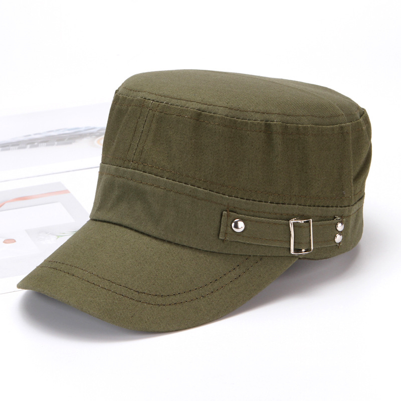 Unisex kokvilnas cepure ar plakanu topu, retro stilā, regulējama, īsa mala