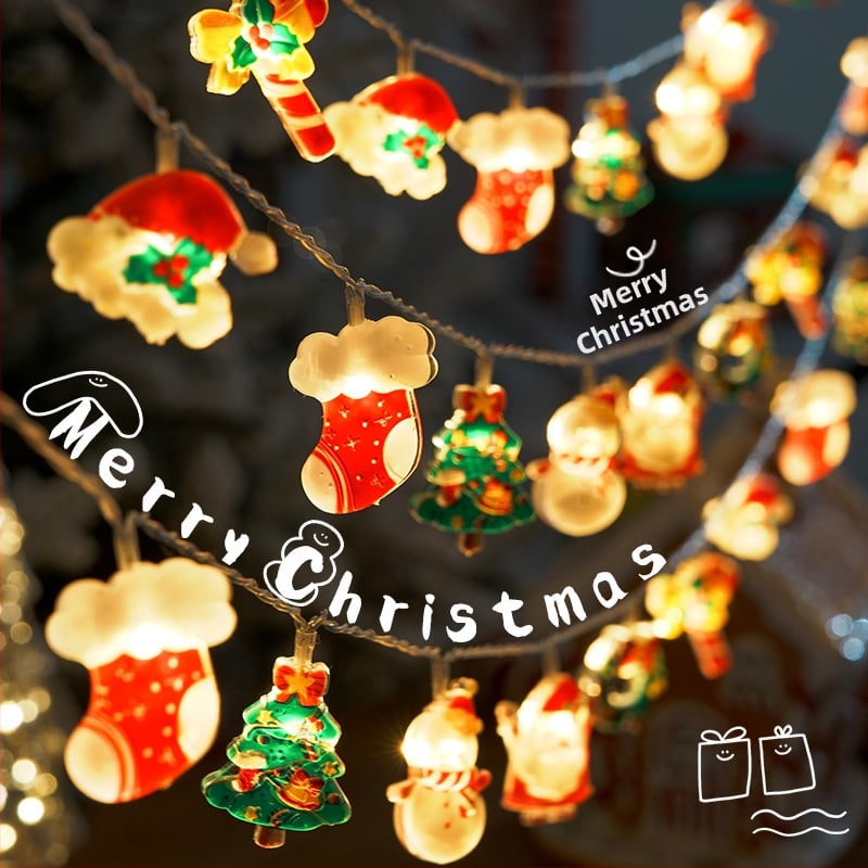 Ziemassvētku dekoratīvā gaismu virtene, barošanai ar bateriju, 220V ieeja, IP44, 3000 lm, 3000 h