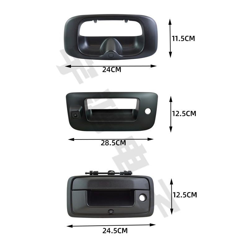 Chevrolet Silverado/Sierra hátsó fogantyúhoz illeszkedő kamera - 1080p, 170° látószög, 12V, HY-80172021, ház műanyag+fém, CVBS/AHD