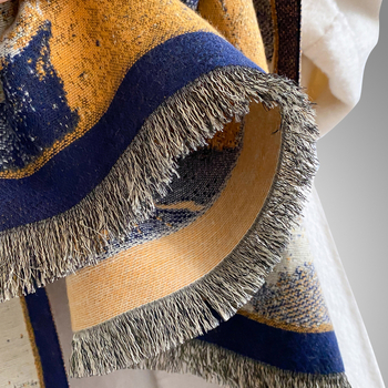 Šalikas - warp mezgimas poliesteris, šilumos išlaikymas, žiemai, literatūrinis retro stilius