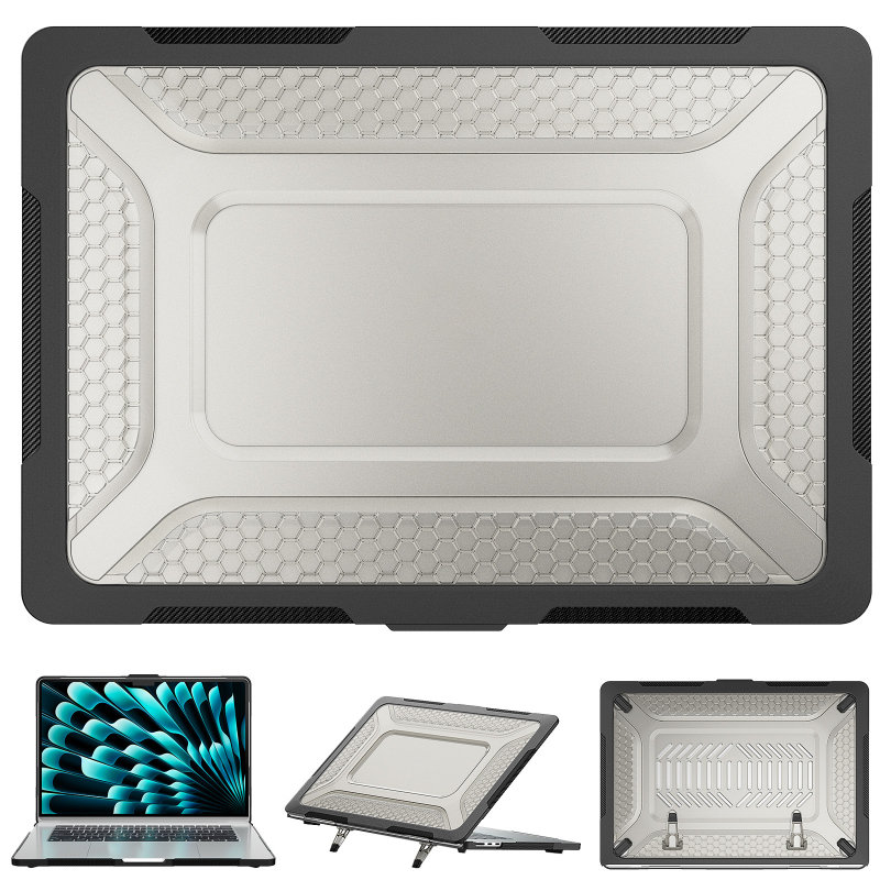 Apsauginė dėklas MacBook Air 15.3, M2 A2941, PC+TPU, kubelinė aušinimas (PC+TPU, M2 A2941, kubelinė aušinimas)