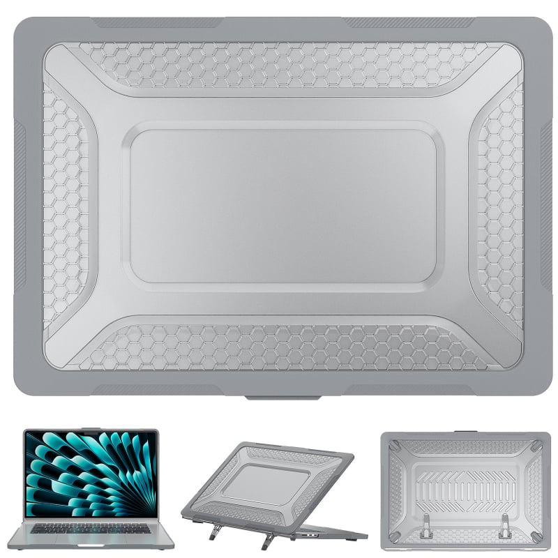 Apsauginė dėklas MacBook Air 15.3, M2 A2941, PC+TPU, kubelinė aušinimas (PC+TPU, M2 A2941, kubelinė aušinimas)