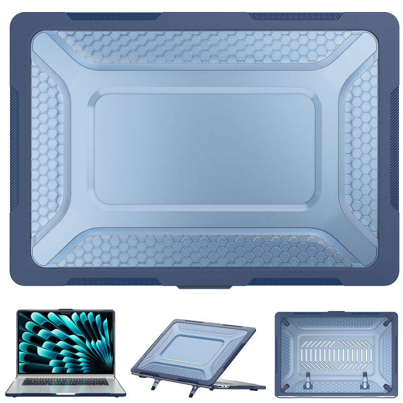 Apsauginė dėklas MacBook Air 15.3, M2 A2941, PC+TPU, kubelinė aušinimas (PC+TPU, M2 A2941, kubelinė aušinimas)