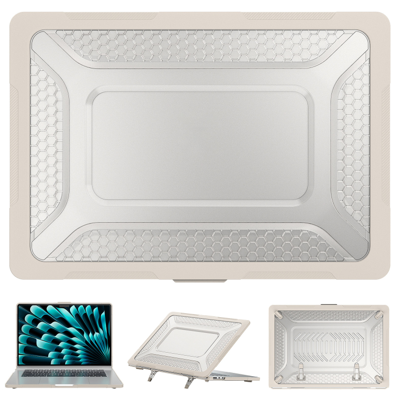 Apsauginė dėklas MacBook Air 15.3, M2 A2941, PC+TPU, kubelinė aušinimas (PC+TPU, M2 A2941, kubelinė aušinimas)