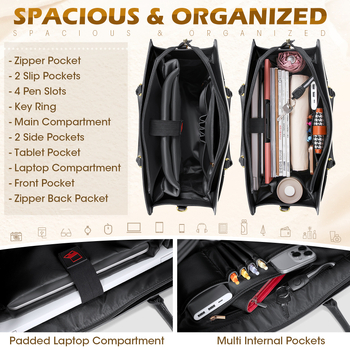 Sievietēm paredzēta 15,6 collu klēpjdatora soma – divdaļu komplekts, viegla un ērta, PU āda, ūdensizturīga, nodilumizturīga, sauso–mitro atdalīšana, Eiropas-Amerikas retro stils