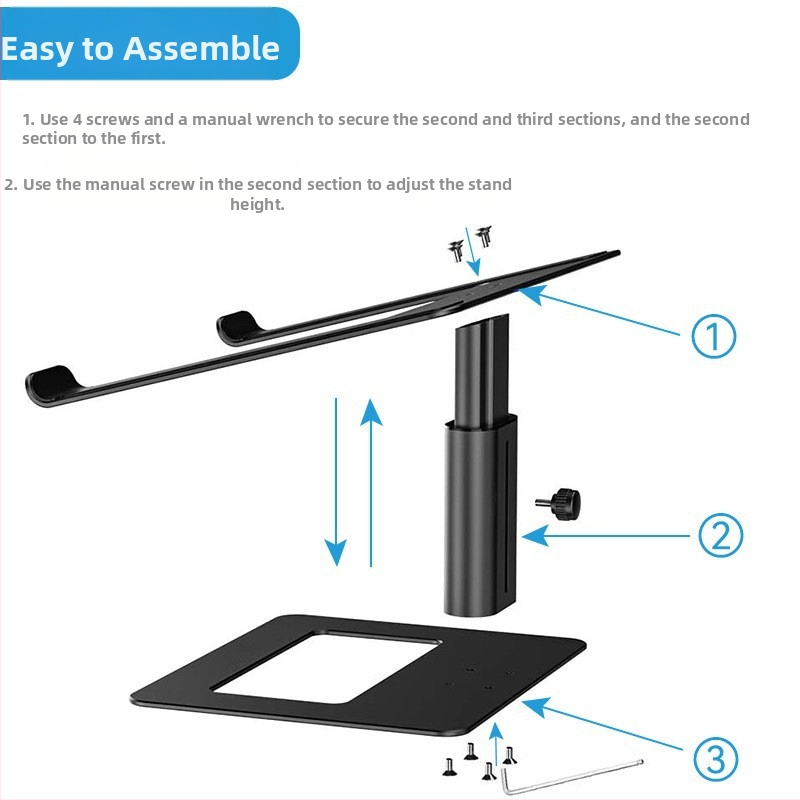 Повдигащ настолен държач за лаптоп от алуминиева сплав със силиконова подложка, модел E07, подходящ за лаптопи, тегло 895 г