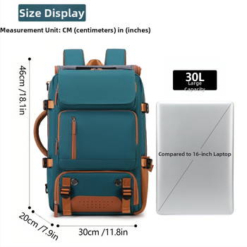 Unisex kelioninė kuprinė didelės talpos, skirta 16 colių nešiojamam kompiuteriui, Oxford audinys, išlenkti peties dirželiai