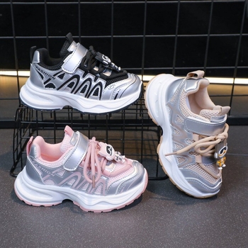 Vaikų sportiniai bateliai dad shoes stiliaus, tinklinis viršus, amortizacija smūgiams, vasariškai kvėpuojantys, guminė padas, kilmė Zhejiang Wenling