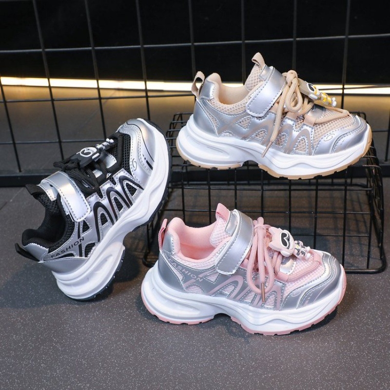 Vaikų sportiniai bateliai dad shoes stiliaus, tinklinis viršus, amortizacija smūgiams, vasariškai kvėpuojantys, guminė padas, kilmė Zhejiang Wenling