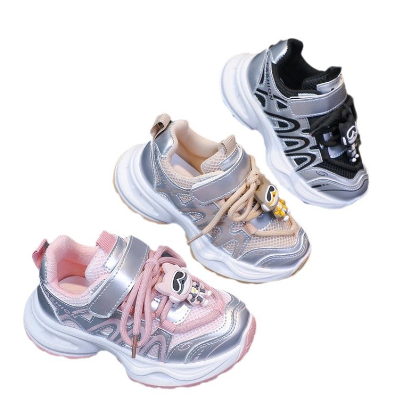 Vaikų sportiniai bateliai dad shoes stiliaus, tinklinis viršus, amortizacija smūgiams, vasariškai kvėpuojantys, guminė padas, kilmė Zhejiang Wenling