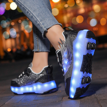 Heelys tenisice od G. duck, Bs-6077, Dvostruki kotači, ABS kotači (Šifra: Bs-6077; Marka: G. duck; Tip kotača: Dvostruki; Materijal kotača: ABS)