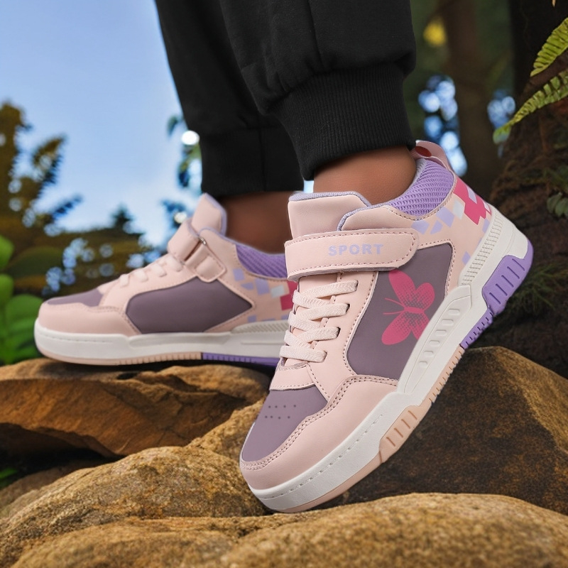 Bērnu augstas sporta kurpes ar ādas augšu, Velcro aizdare, TPR zole, ūdensizturīgas un pretslīdējošas