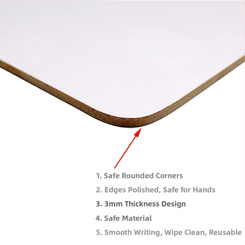 Divpusēja sausa pierakstu tabula bērniem – pārnēsājama mini tabula ar MDF rāmi, Melamīna panelis, Dreater