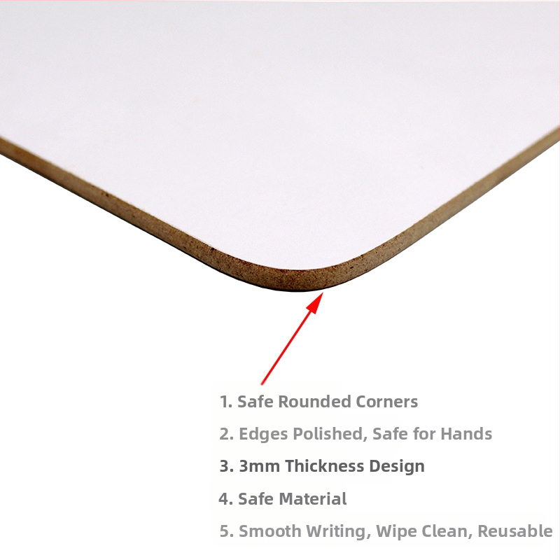 Двустранна дъска за сухо изтриване за деца — преносима мини дъска, рамка MDF, панел меламин, Dreater