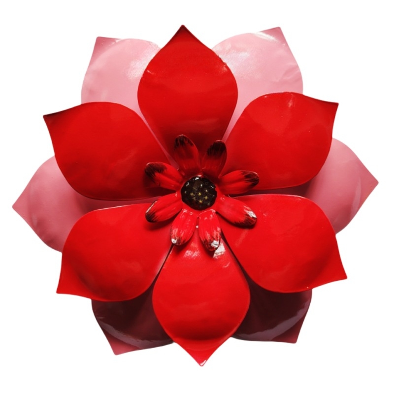 Željezni zidni ukras za vrt s margaretom — vanjski kovani cvijet na zid, pastoralni stil, za dom i uređenje okoliša