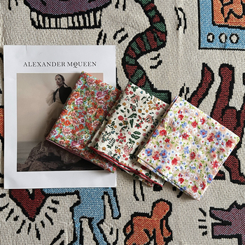 Medvilninis twill kvadratinis šalas moterims, lengvas kaklo ir galvos aksesuaras, pavasaris 2024