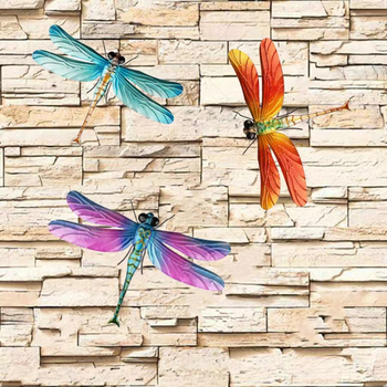 Metalni zidni dekor u obliku libelule za vrt i dvorište, moderan minimalistički stil; idealan poklon za rođendan.