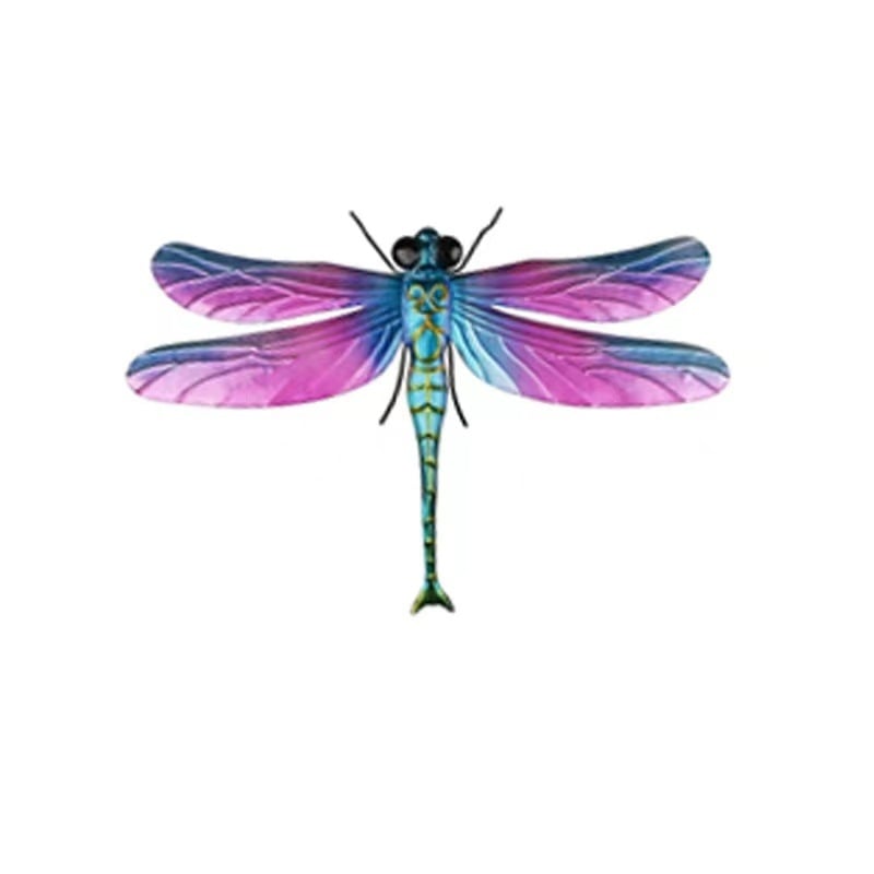 Metalni zidni dekor u obliku libelule za vrt i dvorište, moderan minimalistički stil; idealan poklon za rođendan.