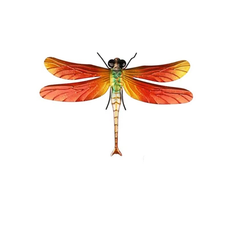 Metalni zidni dekor u obliku libelule za vrt i dvorište, moderan minimalistički stil; idealan poklon za rođendan.