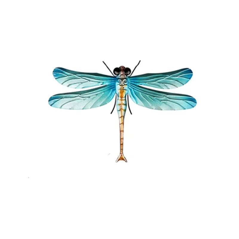 Metalni zidni dekor u obliku libelule za vrt i dvorište, moderan minimalistički stil; idealan poklon za rođendan.
